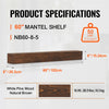 VEVOR Fireplace Mantel, 60" x 8" x 6", 50 lbs Weight Capacity, Natural Wood Mantel for Over Fireplace, Wall Mounted Floating Farmhouse Shelf, Handcrafted Fireplace Mantel for Wall Decor, Natural Brown