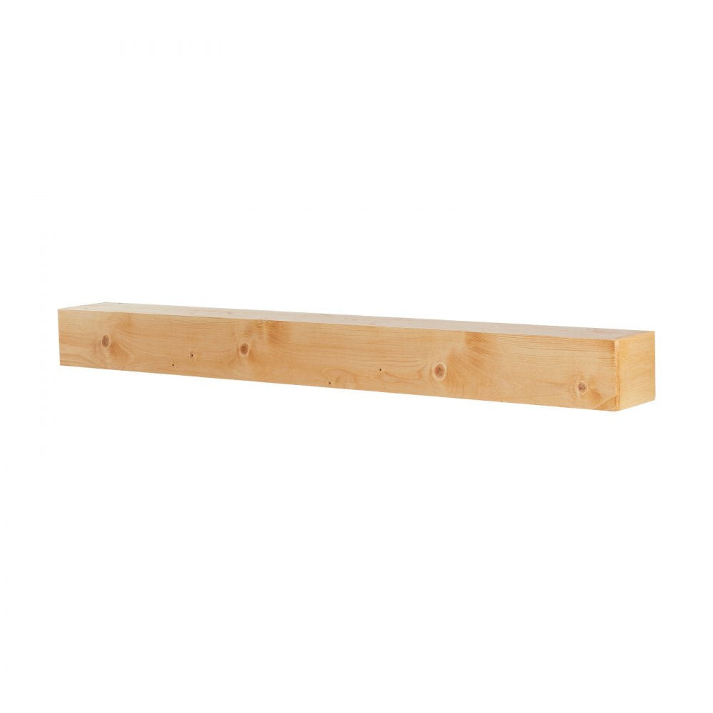 VEVOR Fireplace Mantel, 72" x 8" x 5", 50 lbs Weight Capacity, Natural Wood Mantel for Over Fireplace, Wall Mounted Floating Farmhouse Shelf, Handcrafted Wood Mantel for Wall Decor, Rustic Natural