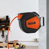VEVOR Retractable Air Hose Reel, 3/8 IN x 50 FT Hybrid Air Hose Max 300PSI, Air Compressor Hose Reel with 5 In Lead in, Ceiling / Wall Mount Enclosed Air Reel, 180° Swivel Mount