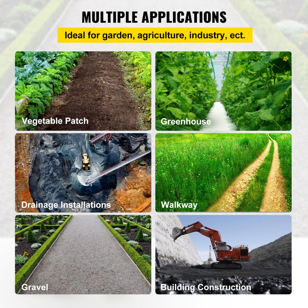 VEVOR 3FTx50FT Premium Weed Barrier Fabric Heavy Duty 5OZ, Woven Weed Control Fabric, High Permeability Good for Flower Bed, Geotextile Fabric for Underlayment, Polyethylene Ground Cover
