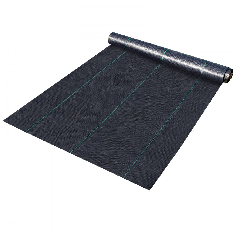 VEVOR 3FTx50FT Premium Weed Barrier Fabric Heavy Duty 5OZ, Woven Weed Control Fabric, High Permeability Good for Flower Bed, Geotextile Fabric for Underlayment, Polyethylene Ground Cover