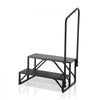 VEVOR RV Steps, 2-Step RV Stairs, 440 LBS Load Capacity, Thickened Carbon Steel, With Handrail, Non-Slip Steps for Safe Entry and Exit, Suit for RV, Trailer, Camper Steps