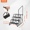 VEVOR RV Steps, 4-Step RV Stairs, 440 LBS Load Capacity, Thickened Carbon Steel, With Handrail, Non-Slip Steps for Safe Entry and Exit, Suit for RV, Trailer, Camper Steps