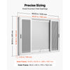 VEVOR Concession Window 48x36 in Aluminum Alloy Frame Service Window, for Food Truck, Up to 85 Degrees Stand Serving with 4 Sliding Screen Windows, Awning Door and Drag Hook, Rainwater Resistant