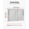 VEVOR Concession Window 48x36 in Aluminum Alloy Service Window, for Food Truck, Up to 85 Degrees Stand Serving with 2 Sliding Acrylic Windows, Awning Door and Drag Hook, Rainwater Resistant