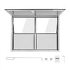 VEVOR Concession Window 48x36 in Aluminum Alloy Service Window, for Food Truck, Up to 85 Degrees Stand Serving with 2 Fixed & 2 Sliding Windows, Awning Door and Drag Hook, Rainwater Resistant