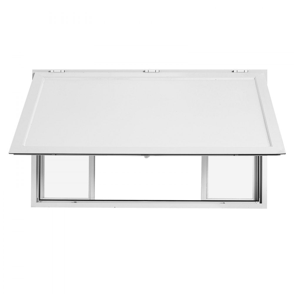 VEVOR Concession Window 60x36 in Aluminum Alloy Service Window, for Food Truck, Up to 85 Degrees Stand Serving with 4 Sliding Acrylic Windows, Awning Door and Drag Hook, Rainwater Resistant