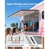 VEVOR Concession Window 60x36 in Aluminum Alloy Service Window, for Food Truck, Up to 85 Degrees Stand Serving with 3 Fixed & 3 Sliding Windows, Awning Door and Drag Hook, Rainwater Resistant