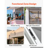 VEVOR Concession Window 60x36 in Aluminum Alloy Service Window, for Food Truck, Up to 85 Degrees Stand Serving with 3 Fixed & 3 Sliding Windows, Awning Door and Drag Hook, Rainwater Resistant