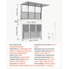 VEVOR Concession Window 64x40 in Aluminum Alloy Service Window, for Food Truck, Up to 85 Degrees Stand Serving with 3 Fixed & 3 Sliding Windows, Awning Door and Drag Hook, Rainwater Resistant
