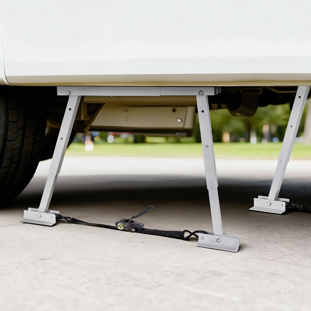 VEVOR Universal RV Stabilizer, RV Bumper Stabilizer for Trailers, Campers, Fifth Wheel, Compact Foldable Design for Easy Storage, Adjustable Height from 12 inch to 28 inch, Reduces RV Wobble, 2PCS
