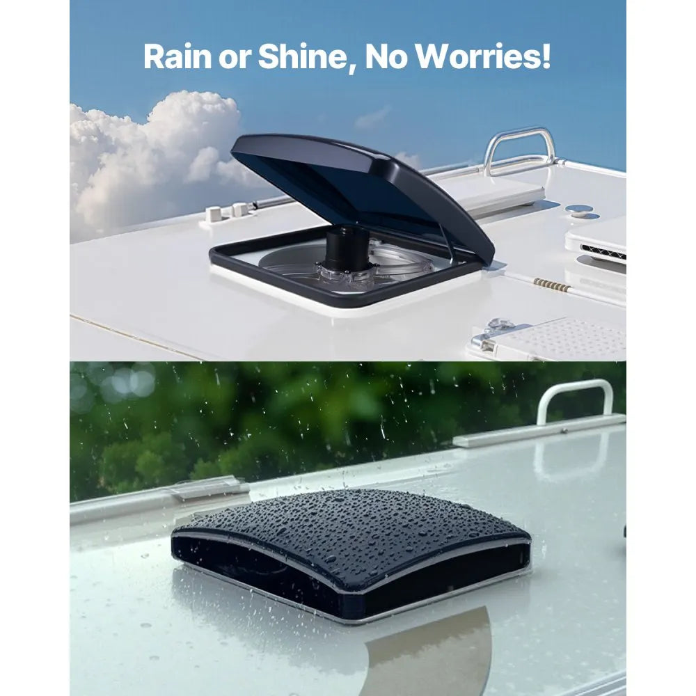 VEVOR RV Vent Fan, 14 inch RV Roof Vent Fan 12V, Powerful 10-Speed Reversible Fan with Remote Control, Built-in DC Motor, Power Top Lid,12 inch Fan Blade,Fits 14 x14 inch Roof Openings