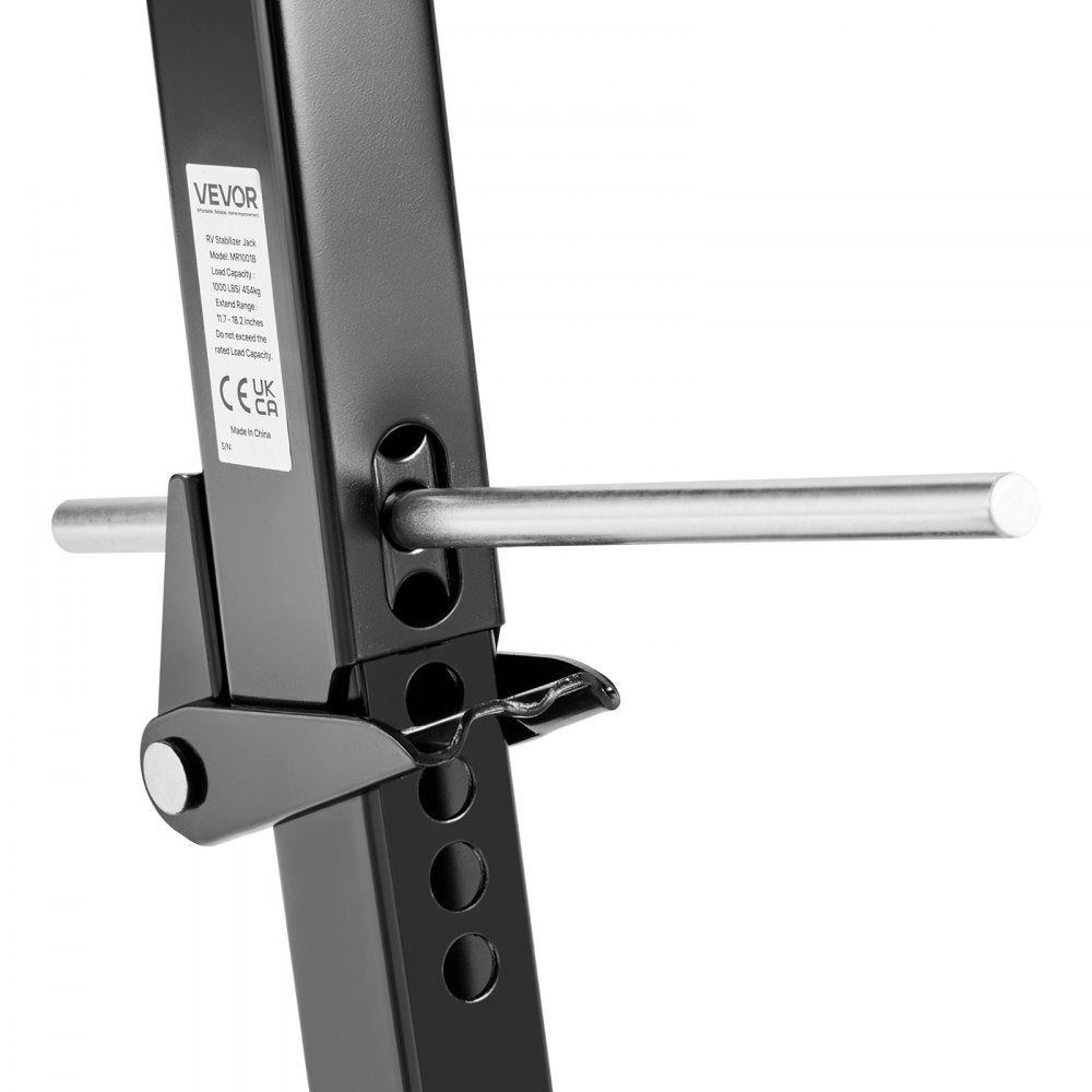 VEVOR Telescoping Stabilizer Jack, 2PCS Telescoping Folding Trailer Jack, Trailer Swing Down Stabilizer Jack for RV Trailer, Supports 1000lbs Capacity Each, Adjustable from 11.7 inch to 18.2 inch