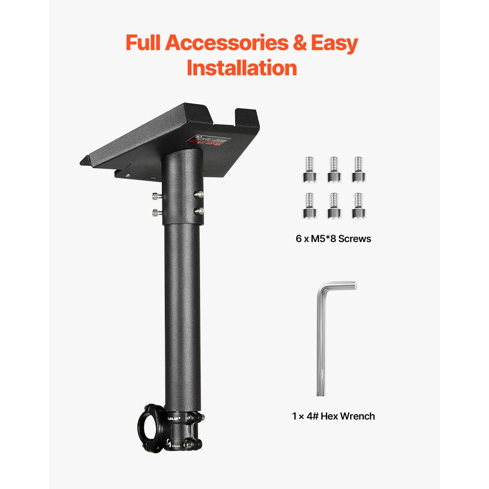 VEVOR Starlink RV Ladder Mount, 360°Adjustable Angle Mounting Standard Gen 3 Pipe Kit, Heavy-Duty Steel Extra Short Starlink RV Ladder Adapter, Compatible with Gen3 and V3, Easy to Assembly, Black
