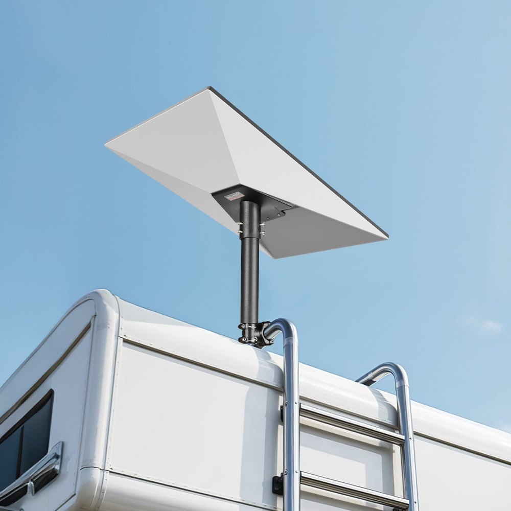 VEVOR Starlink RV Ladder Mount, 360°Adjustable Angle Mounting Standard Gen 3 Pipe Kit, Heavy-Duty Steel Extra Short Starlink RV Ladder Adapter, Compatible with Gen3 and V3, Easy to Assembly, Black