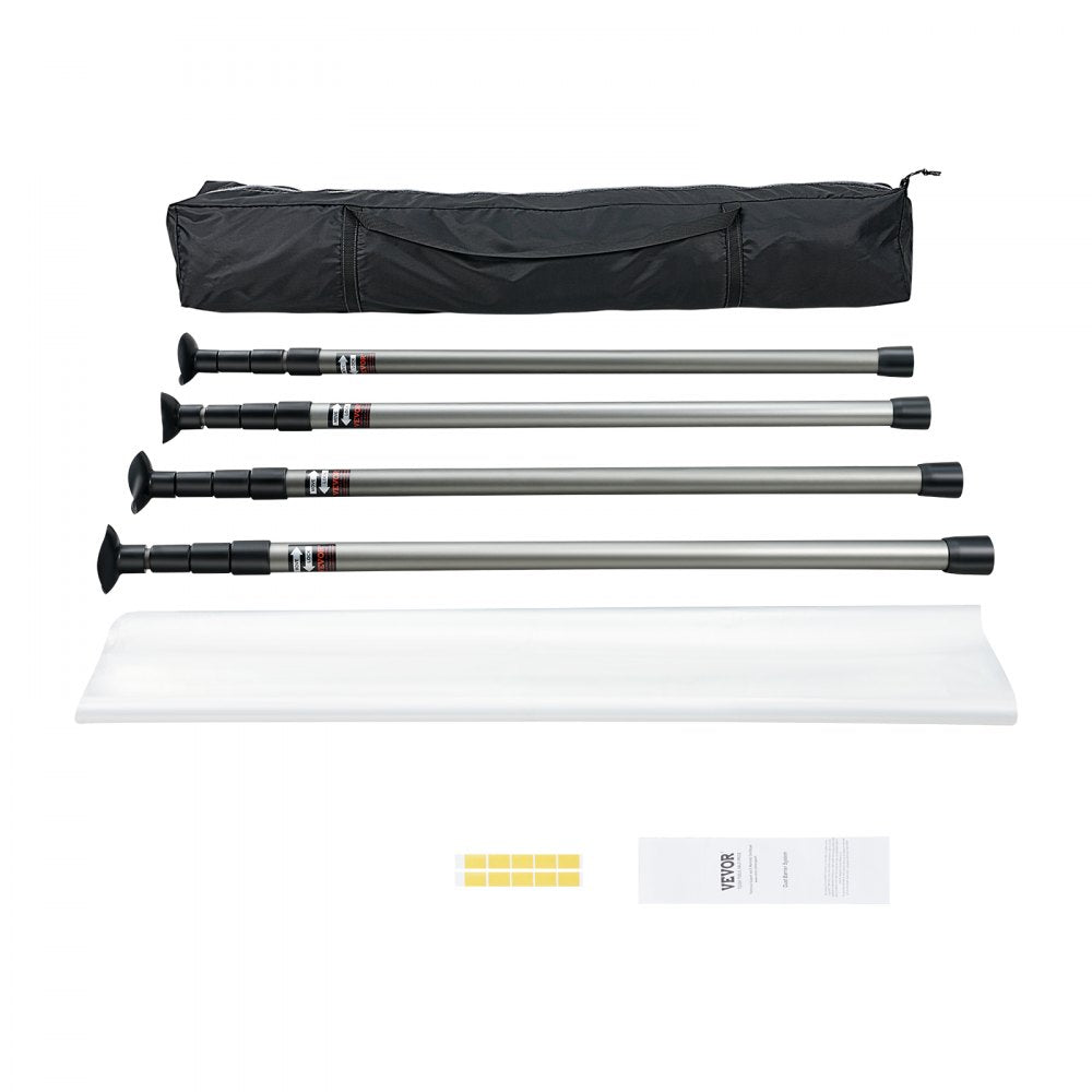 VEVOR Dust Barrier Poles, Carry Bag, 10 Ft Poles with 4 Telescoping Poles, and 32.8x13.12 Ft Plastic Film, for Interior Decoration and Painting Projects