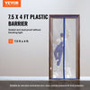 VEVOR Dust Barrier, 7.5 x 4 ft Dust Barrier Door Kit, PE Construction Door Cover for Dust Containment, with Magnetic Self-Closing Zipper, Dust Protection Wall for Bathroom Living Room Remodel