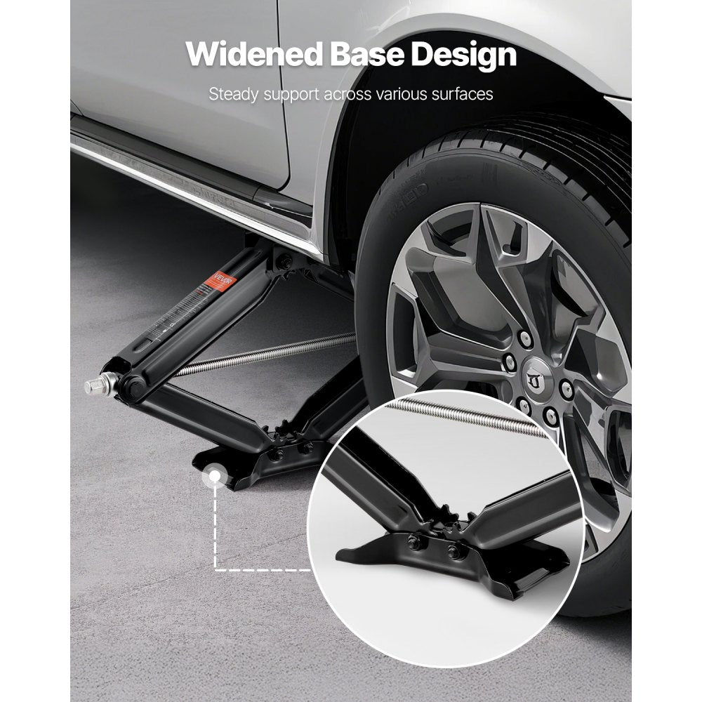 VEVOR 5000 lbs RV Scissor Jacks, 4-23.4 in RV Stabilizer Leveling Scissor Jacks, Set of 2, Heavy Duty Stabilizer Jack with Crank Handle, Socket and Bubble Levels, Not Easily Bent or Deformed