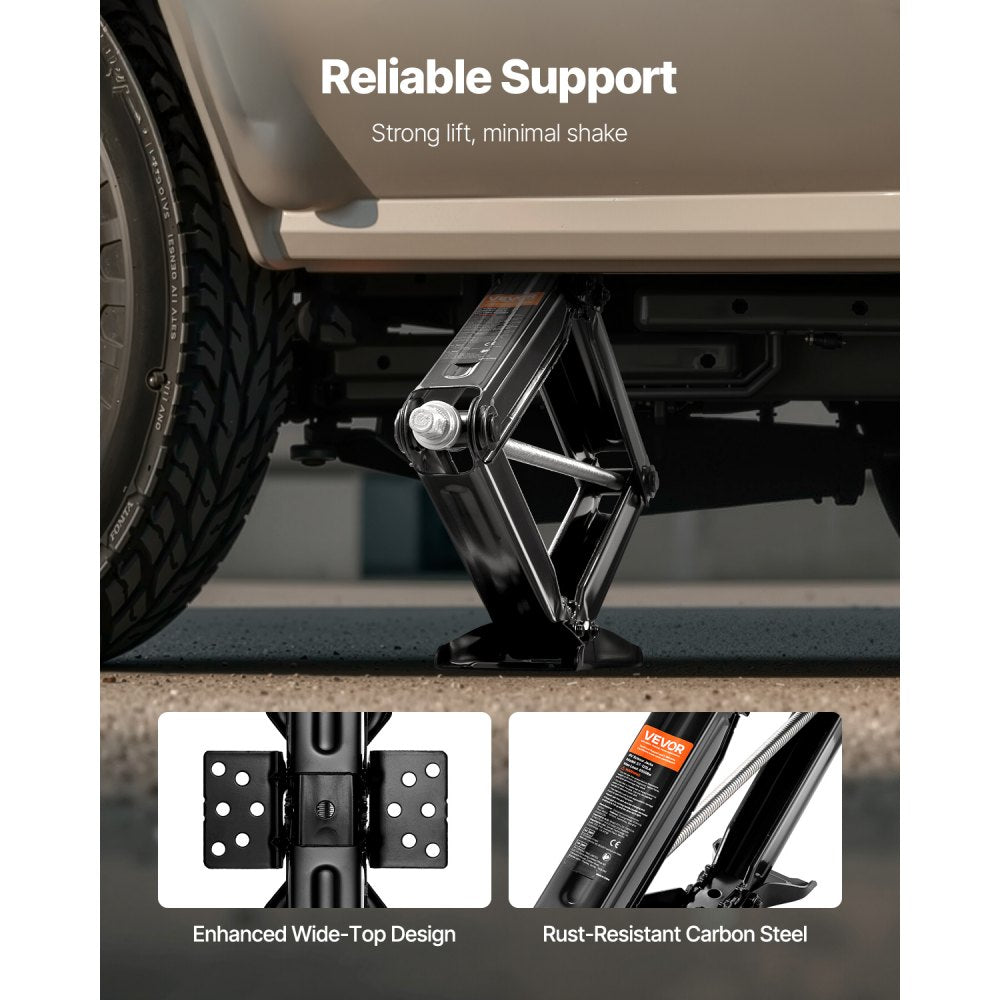 VEVOR 6500 lbs RV Scissor Jacks, 4-23.4 in RV Stabilizer Leveling Scissor Jacks, Set of 4, Heavy Duty Stabilizer Jack with Crank Handle, Socket and Bubble Levels, Not Easily Bent or Deformed