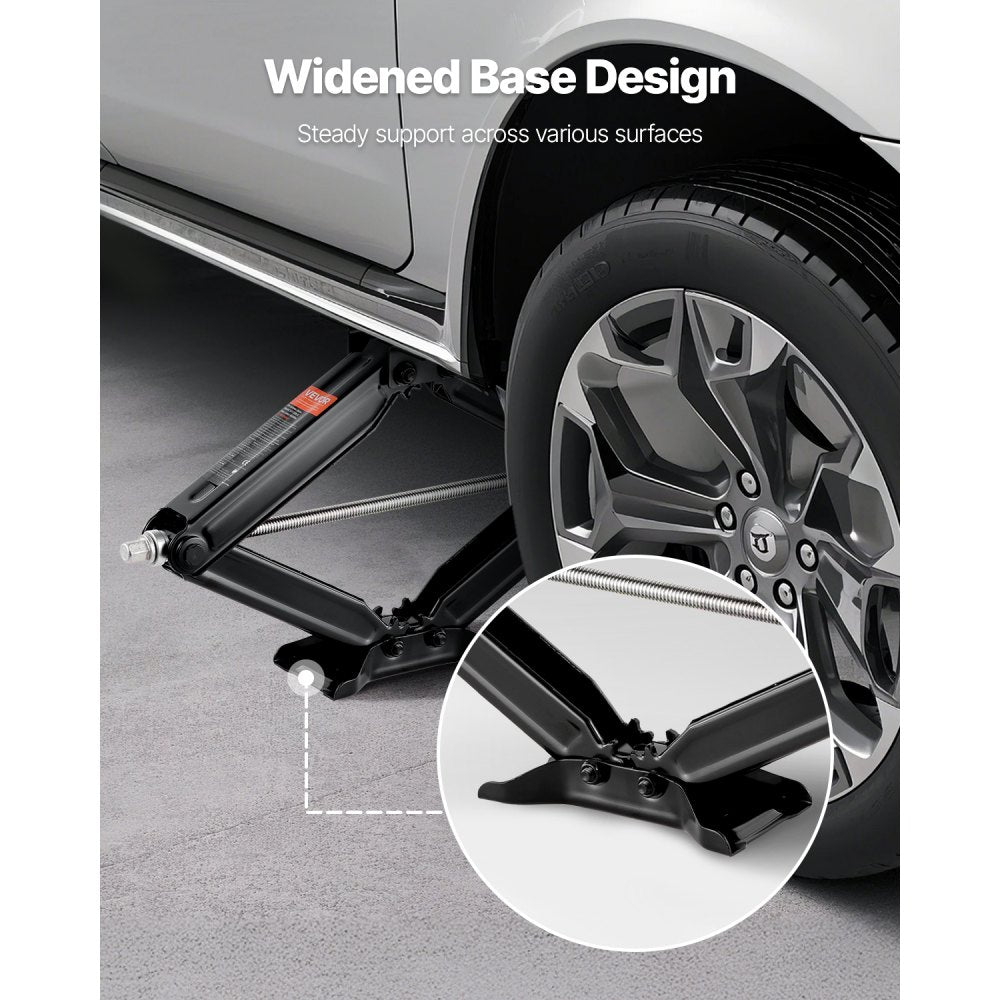 VEVOR 6500 lbs RV Scissor Jacks, 4-23.4 in RV Stabilizer Leveling Scissor Jacks, Set of 4, Heavy Duty Stabilizer Jack with Crank Handle, Socket and Bubble Levels, Not Easily Bent or Deformed