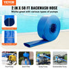 VEVOR Pool Drain Hose, 2 inch by 50 ft, Durable PVC Material, Includes Aluminum Camlock C & E Connectors and Clamps, Fits Pumps and Sand Filters, Ideal for Pool Water Removal, Blue