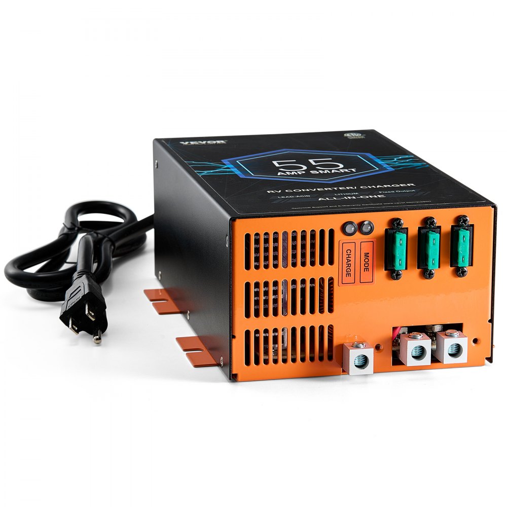 VEVOR RV Converter, 55 Amp, 110V AC to 12V DC RV Power Converter Battery Charger with 4 Stage Smart Charging 13V to 16.5V Adjustable Operating Range, Compatible with Lithium Lead Acid Battery, ETL