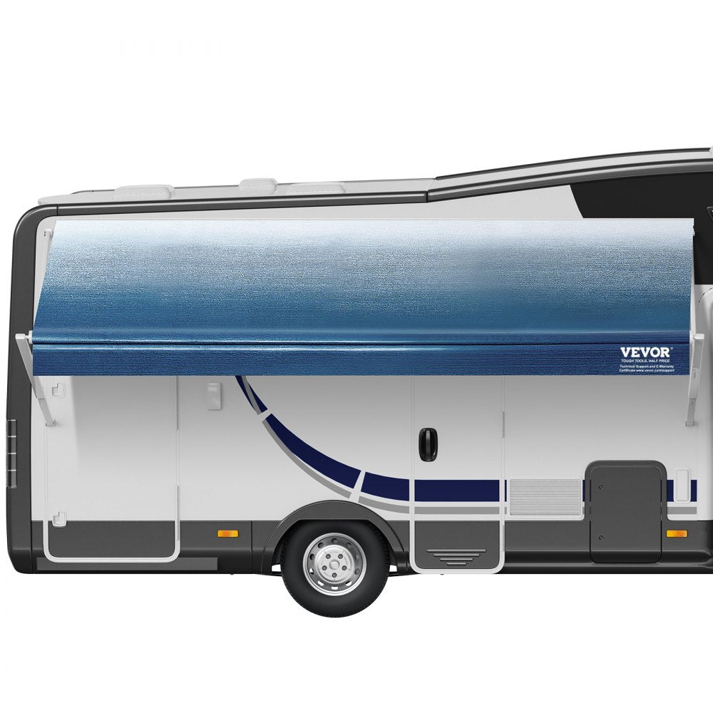 VEVOR RV Awning Fabric Replacement, 19'2" Fabric Length for 20' Awning, Heavy Duty 3-Ply 16oz PVC Camper Awning Fabric, Waterproof & UV Protection Outdoor Canopy for RV, Trailer, Motorhome, Blue Fade