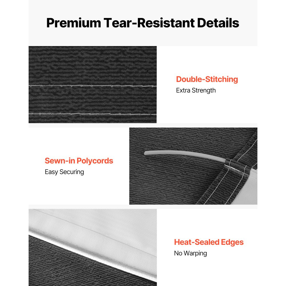 VEVOR RV Awning Fabric Replacement, 15' (Fabric 14'2") 18 oz Heavy-Duty Weatherproof Vinyl Camper Awning Replacement, UPF50+ Protection Waterproof Outdoor Canopy for RV, Motorhome, Trailer, Black Fade