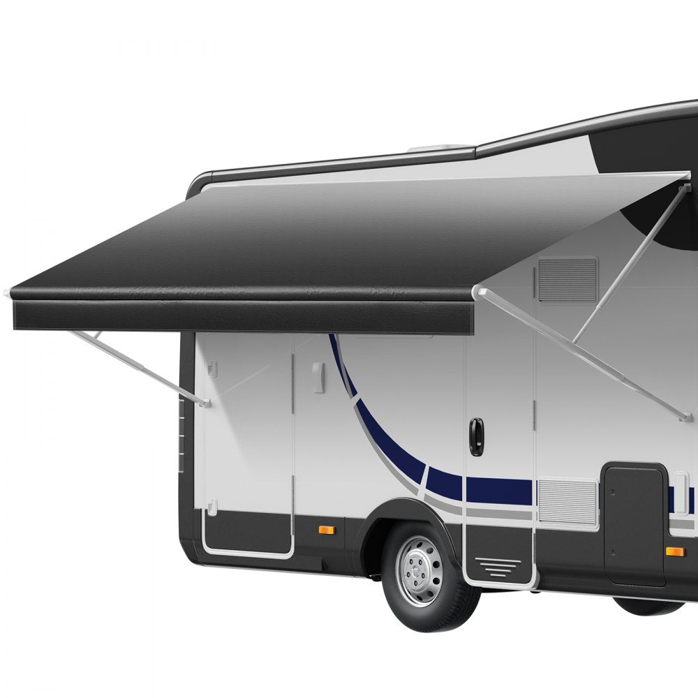 VEVOR RV Awning Fabric Replacement, 15' (Fabric 14'2") 18 oz Heavy-Duty Weatherproof Vinyl Camper Awning Replacement, UPF50+ Protection Waterproof Outdoor Canopy for RV, Motorhome, Trailer, Black Fade