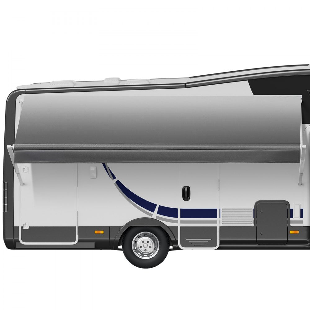 VEVOR RV Awning Fabric Replacement, 16' (Fabric 15'2") 18 oz Heavy-Duty Weatherproof Vinyl Camper Awning Replacement, UPF50+ Protection Waterproof Outdoor Canopy for RV, Motorhome, Trailer, Gray Fade