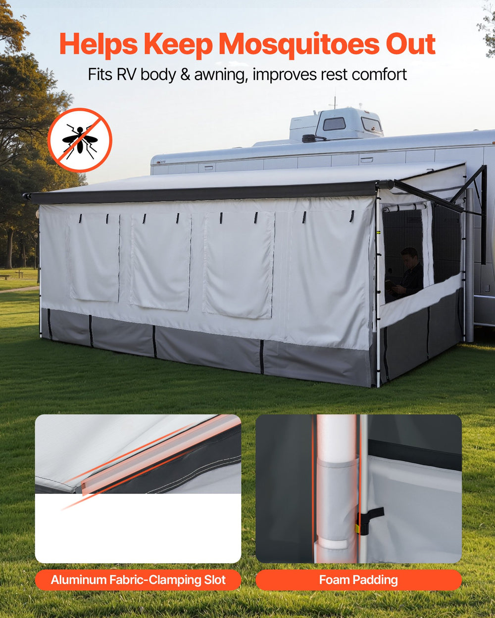 VEVOR RV awning sun shade room helps keep mosquitoes out with tighter fit design