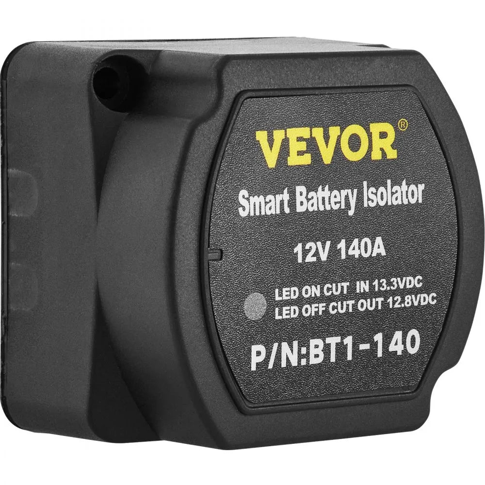 VEVOR Dual Battery Isolation Kit, 6m 12V, Auto Split Charge Relay System with 140AMP VSR, Fits RVs, Marine Crafts, Cars, Trucks, Caravans, Campers, Yachts, ATVs, UTVs, and Boats Workshop