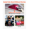 VEVOR Ride-on Luggage, 20 L Capacity, 20 Inches Kids Scooter Suitcase with Flash PU Wheels, Adjustable Handle & TPR Non-Slip Grip, Foldable & Lightweight Scooter Luggage for Kids Aged 5+, Pink