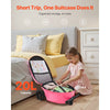 VEVOR Ride-on Luggage, 20 L Capacity, 20 Inches Kids Scooter Suitcase with Flash PU Wheels, Adjustable Handle & TPR Non-Slip Grip, Foldable & Lightweight Scooter Luggage for Kids Aged 5+, Pink