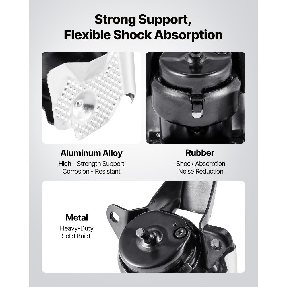 VEVOR Engine Motor Mount Replacement, Left Front Engine Mount, Universal Compatible with 2014–2018 Chevrolet Silverado 1500 5.3L V8, Secure Support, Heavy-duty Aluminum Construction, Black