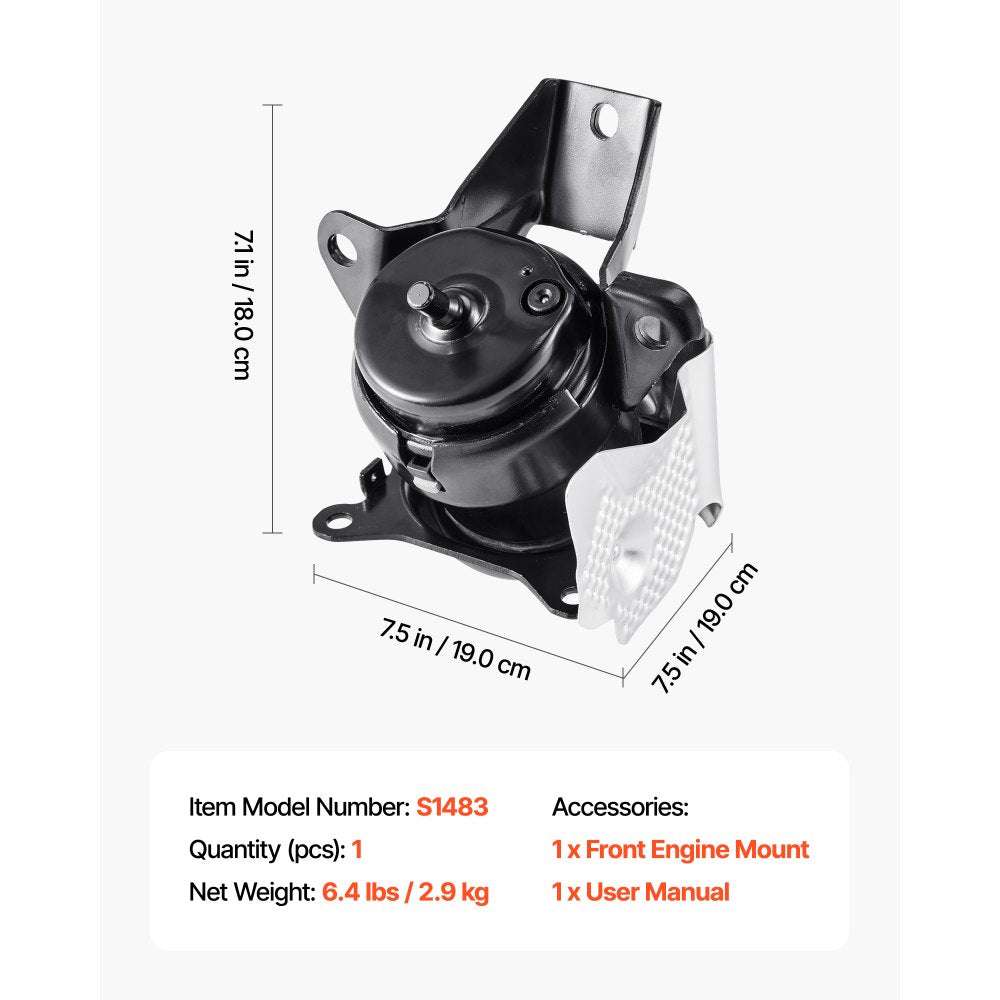 VEVOR Engine Motor Mount Replacement, Left Front Engine Mount, Universal Compatible with 2014–2018 Chevrolet Silverado 1500 5.3L V8, Secure Support, Heavy-duty Aluminum Construction, Black