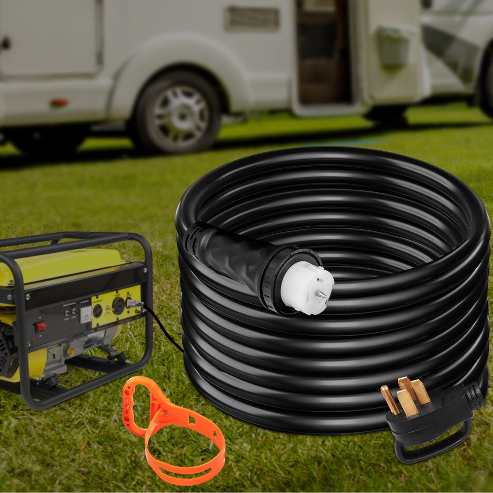 VEVOR 25Ft 50 Amp Generator Extension Cord STW 6/3 + 8/1 Generator Cord 125V 250V Generator Power Cord N14-50P & SS2-50R & CS6364 Twist Lock Connectors Tested to UL Standards