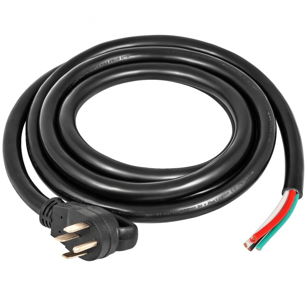 VEVOR 25' 50A RV Camp Power Cord Generator Cord 6/3 + 8/1 AWG NEMA 14-50P to Bare Wire
