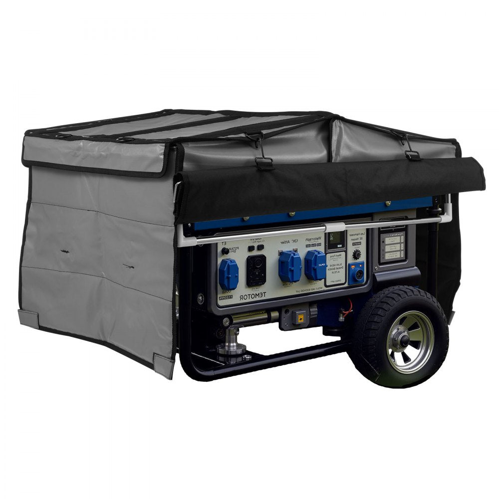 VEVOR Generator Cover, 34 x 26 x 21 Inch Waterproof Universal Generator Cover for Most Generators 3500-12000 Watt, Portable Generator Running Cover with Heavy Duty Thicken 420D Oxford Fabric, Grey