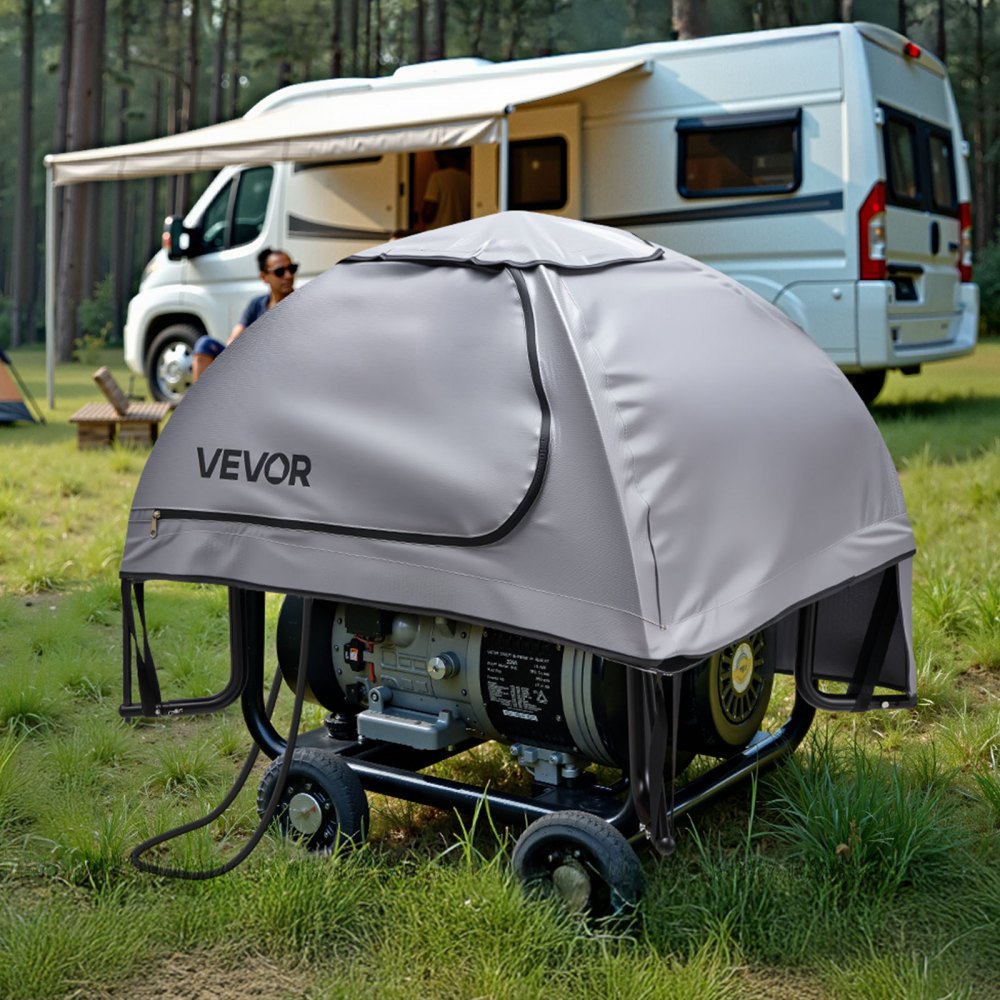 VEVOR Generator Cover, 36 x 26 x 26 Inch Waterproof  Generator Cover for Most Generators 70-108 Inches Perimeter, Portable Generator Running Cover with Heavy Duty Thicken Oxford Fabric, Grey