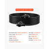VEVOR 50-Amp Generator Extension Cord, 50 Foot, 250 Volts 12500 Watts Heavy Duty Power Cable, NEMA 6-50R NEMA 6-50P SWT 6AWG Flexible Welder Extension Cord, with Storage Bag, for Generator, ETL Listed