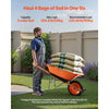 VEVOR Wheelbarrow Cart, 5 Cu. Ft. Load & 330 lbs Capacity, One Wheel Garden Dump Cart, Garden Wagon with Metal Handle &  16" Wide Track Wheels, Easy Loading Utility Yard Cart & Wagons for Lawn Farm