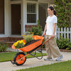 VEVOR Wheelbarrow Cart, 5 Cu. Ft. Load & 330 lbs Capacity, One Wheel Garden Dump Cart, Garden Wagon with Metal Handle &  16" Wide Track Wheels, Easy Loading Utility Yard Cart & Wagons for Lawn Farm