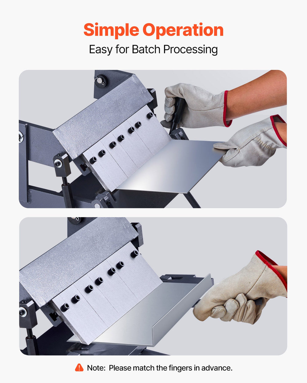 VEVOR Box and Pan Brake, 12 in Sheet Metal Bending Brake, 20-Gauge Mild Steel Capacity, 0-135 Degree Adjustable, Metal Bender Machine with 5 Fingers, Heavy-Duty Aluminum Folder for Precise Bending