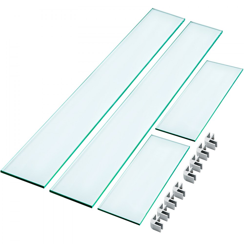 VEVOR Fire Pit Wind Guard Fire Pit Tempered Glass Wind Guard Fence (29.5 x 13.6 x 4 Inch)