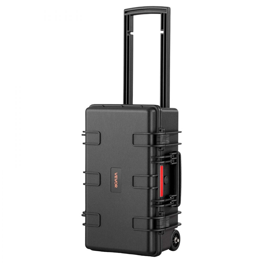 VEVOR Weatherproof Hard Case 21.85 x 13.58 x 9.84 in All Weather Waterproof, for Drones, Camera and Equipment, Heavy Duty Protective Dry Box with Customizable Dividers, Retractable Handle, IP67, Black