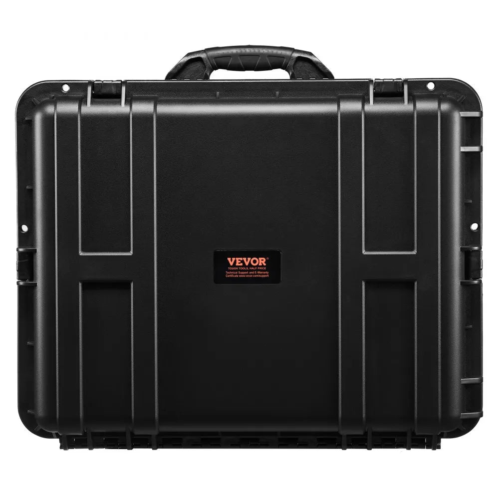 VEVOR Weatherproof Hard Case, Heavy Duty Protective Dry Box Case with Pre-Cut Foam, Wheels & Retractable Pull Handles for Travel, Hunt, Military, Tactical, IP67 Waterproof Case for Cameras(63x50x32)