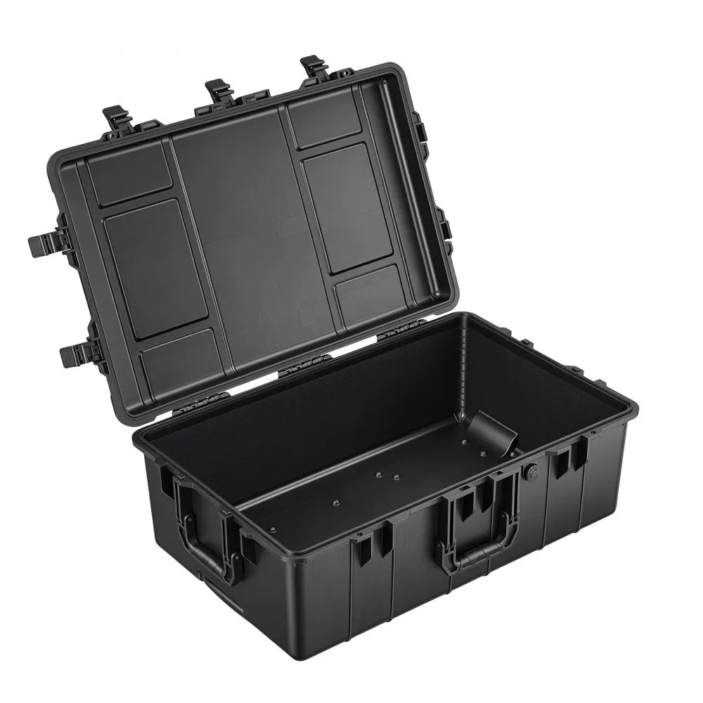 VEVOR Weatherproof Hard Case 31.5 x 20.47 x 12.2 in All Weather Waterproof, For Audio Gear and Outdoor Tools, Heavy Duty Protective Dry Box with Reinforced Latches, Retractable Handle, IP67, Black