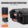 VEVOR Weatherproof Hard Case, Heavy Duty Protective Dry Box Case with Pre-cut Foam, and Retractable Pull Handles for Travel, Hunting, Military, Tactical, IP67 Waterproof Case for Cameras (40x32x16.6)