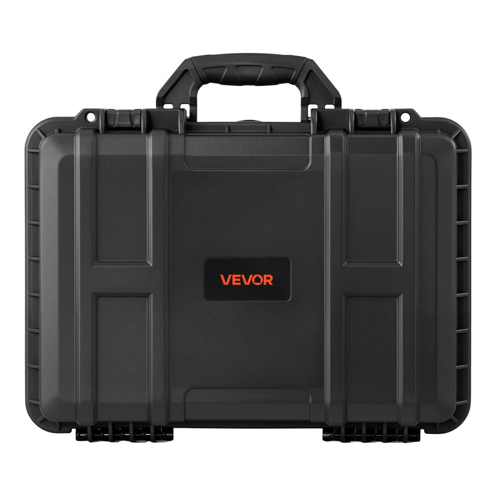 VEVOR Weatherproof Hard Case 18.5 x 13.98 x 6.89 in All Weather Waterproof, for Drones, Camera and Equipment, Heavy Duty Protective Dry Box with Pre-cut Foam, Soft Rubber Grip, IP67, PP Shell, Black